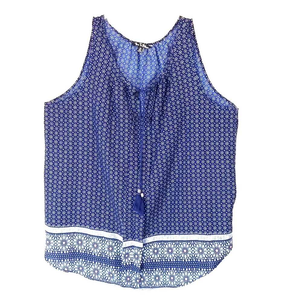Time to bloom blue tunic top size 3x